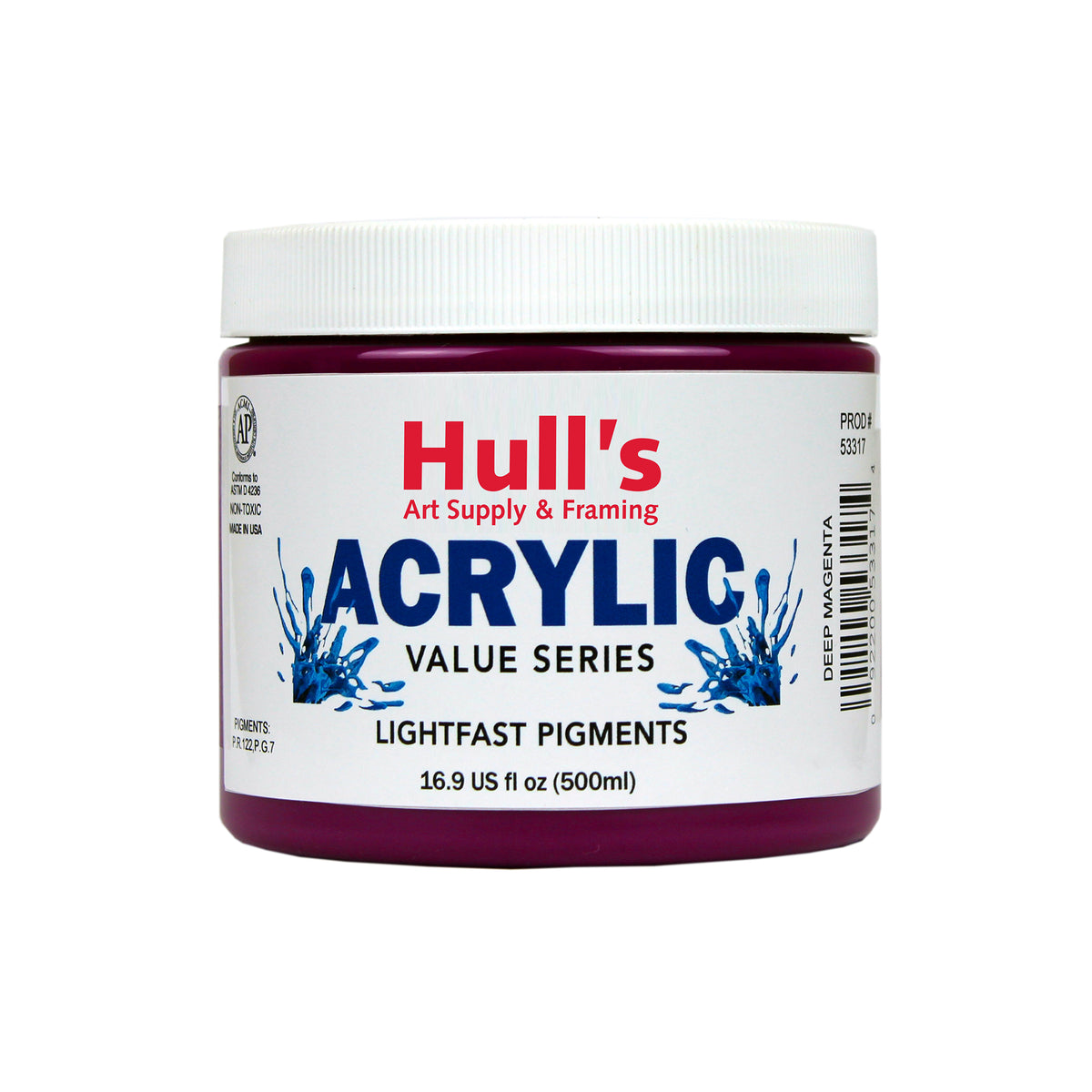 HULLS ACRYLIC 16oz JAR DEEP MAGENTA