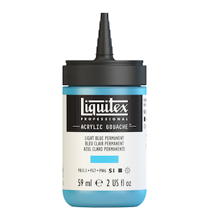 LIQUITEX ACRYLIC GOUACHE 59ml JAR LIGHT BLUE PERMANENT