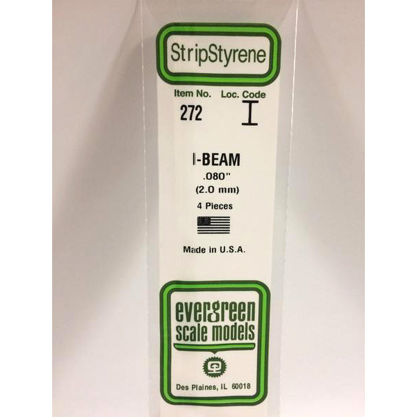 POLYSTYRENE OPAQUE WHITE I-BEAM .080 X 14&#39;&#39; PKG/4