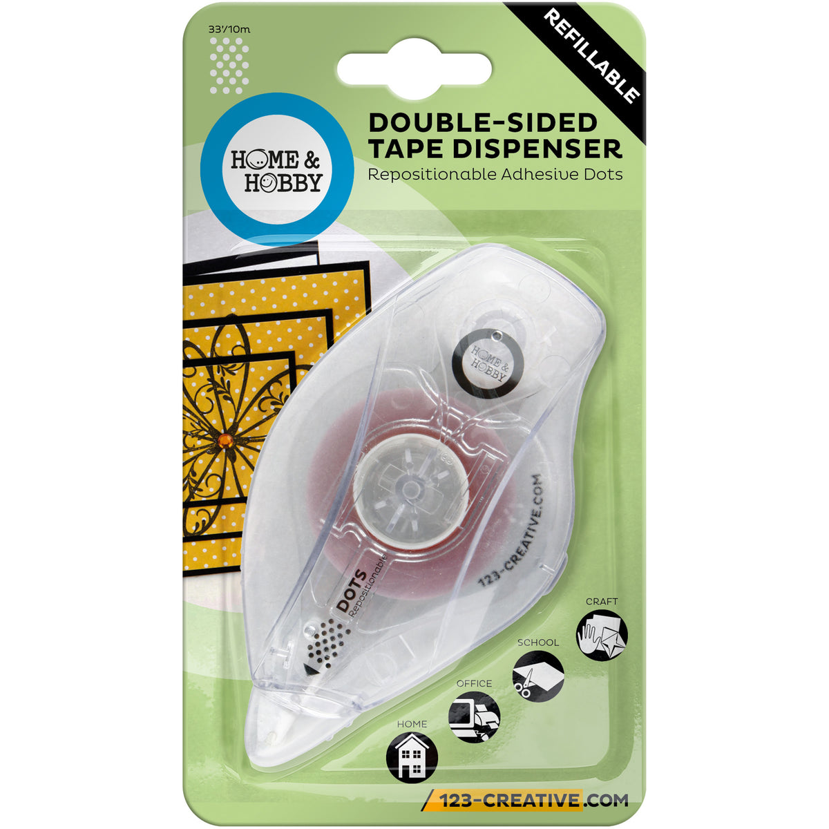 DOUBLE-SIDED TAPE RUNNER DOTS 33&#39; - REPOSITIONABLE