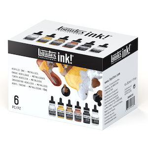 LIQUITEX INK METALLIC SET/6