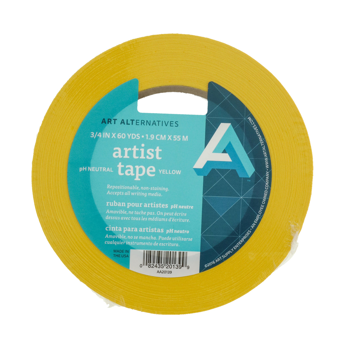 AA ARTIST TAPE 3/4&quot;X60YD YELLOW