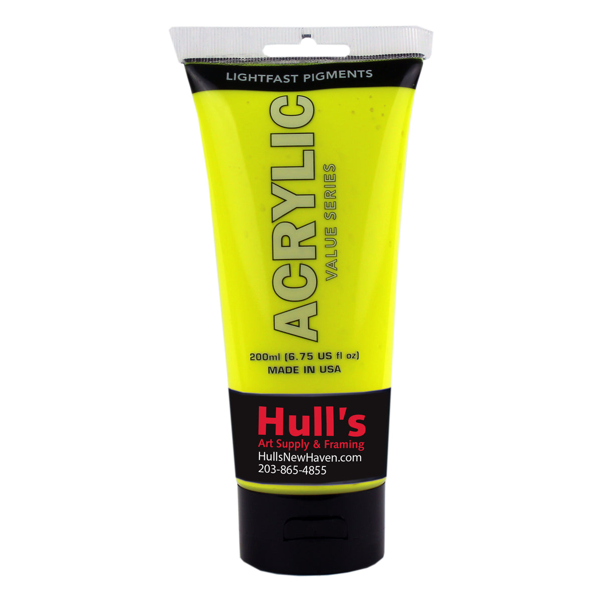 HULLS ACRYLIC 200ml TUBE NEON YELLOW