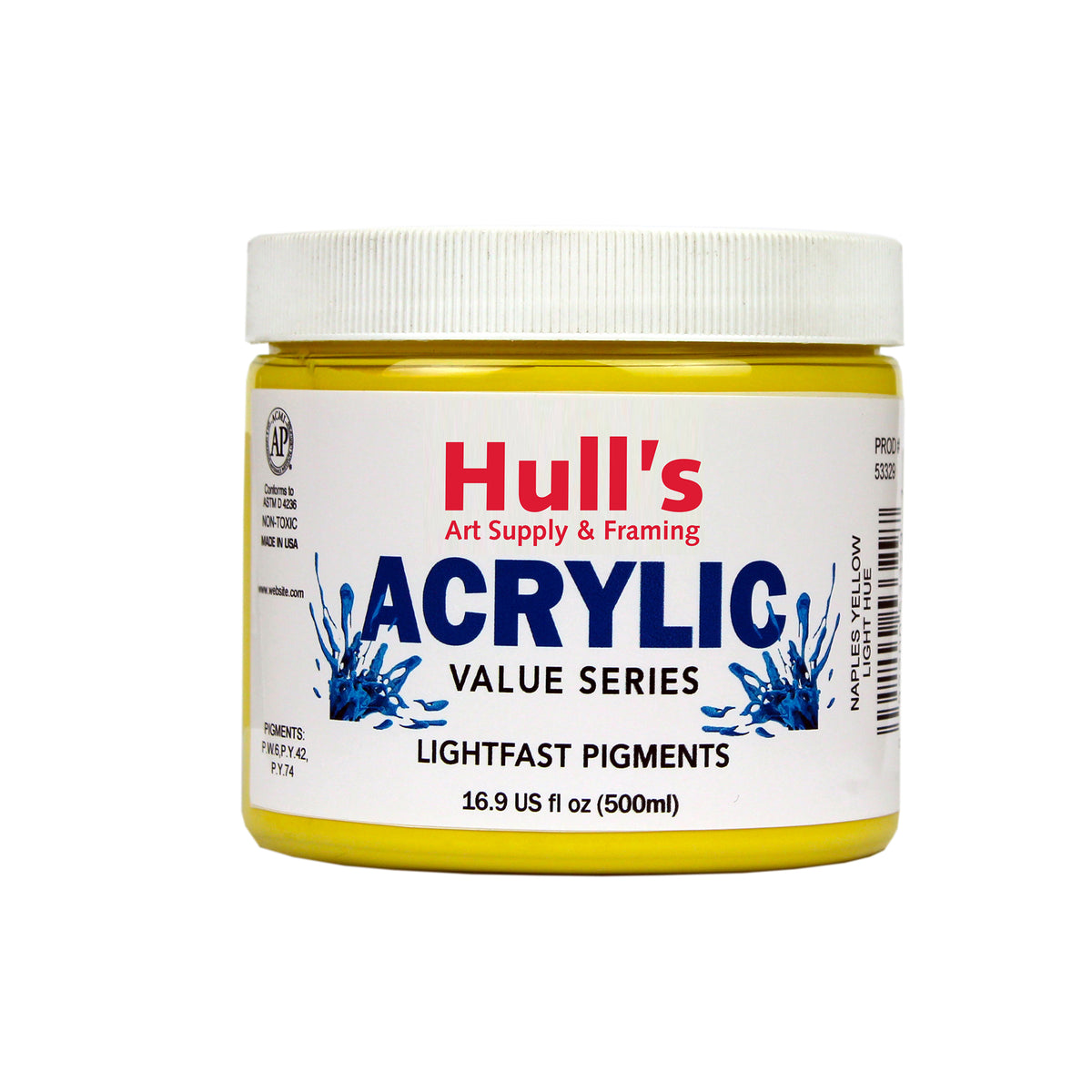 HULLS ACRYLIC 16oz JAR NAPLES YELLOW LIGHT