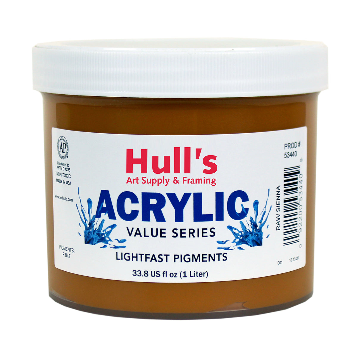 HULLS ACRYLIC 32oz JAR RAW SIENNA