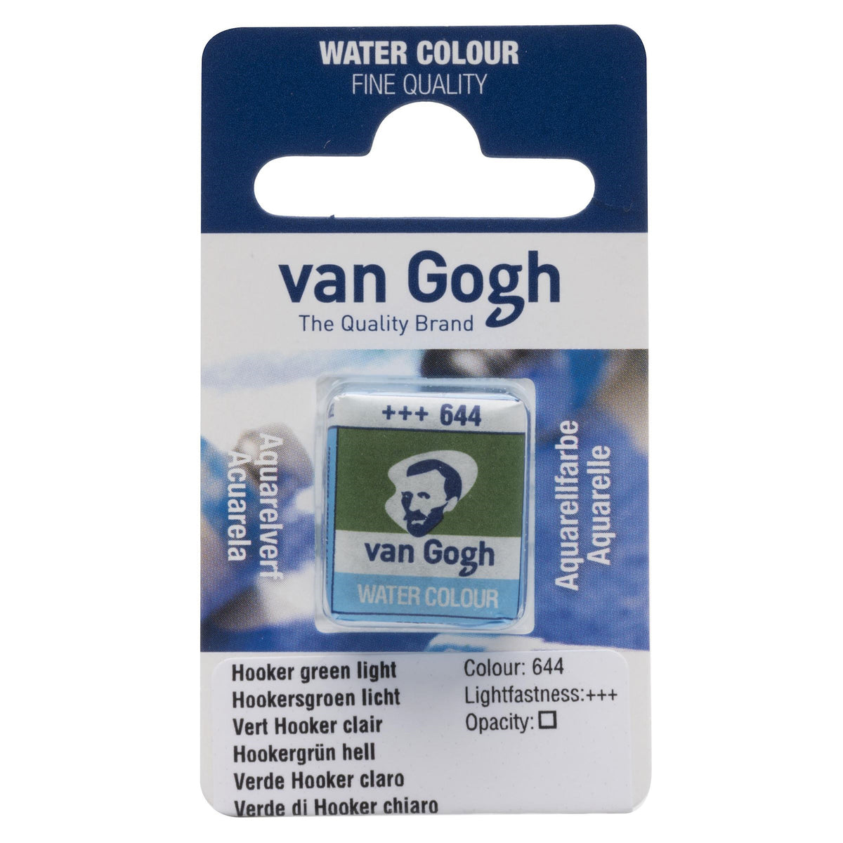 VAN GOGH WATERCOLOUR HALF PAN HOOKER GREEN LIGHT