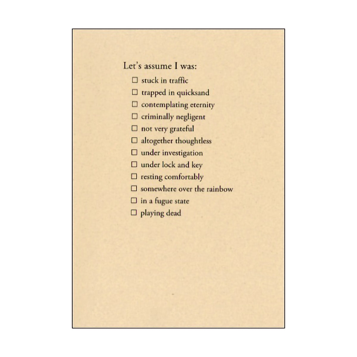 ARCHELAUS CARD CONTEMPLATING ETERNITY