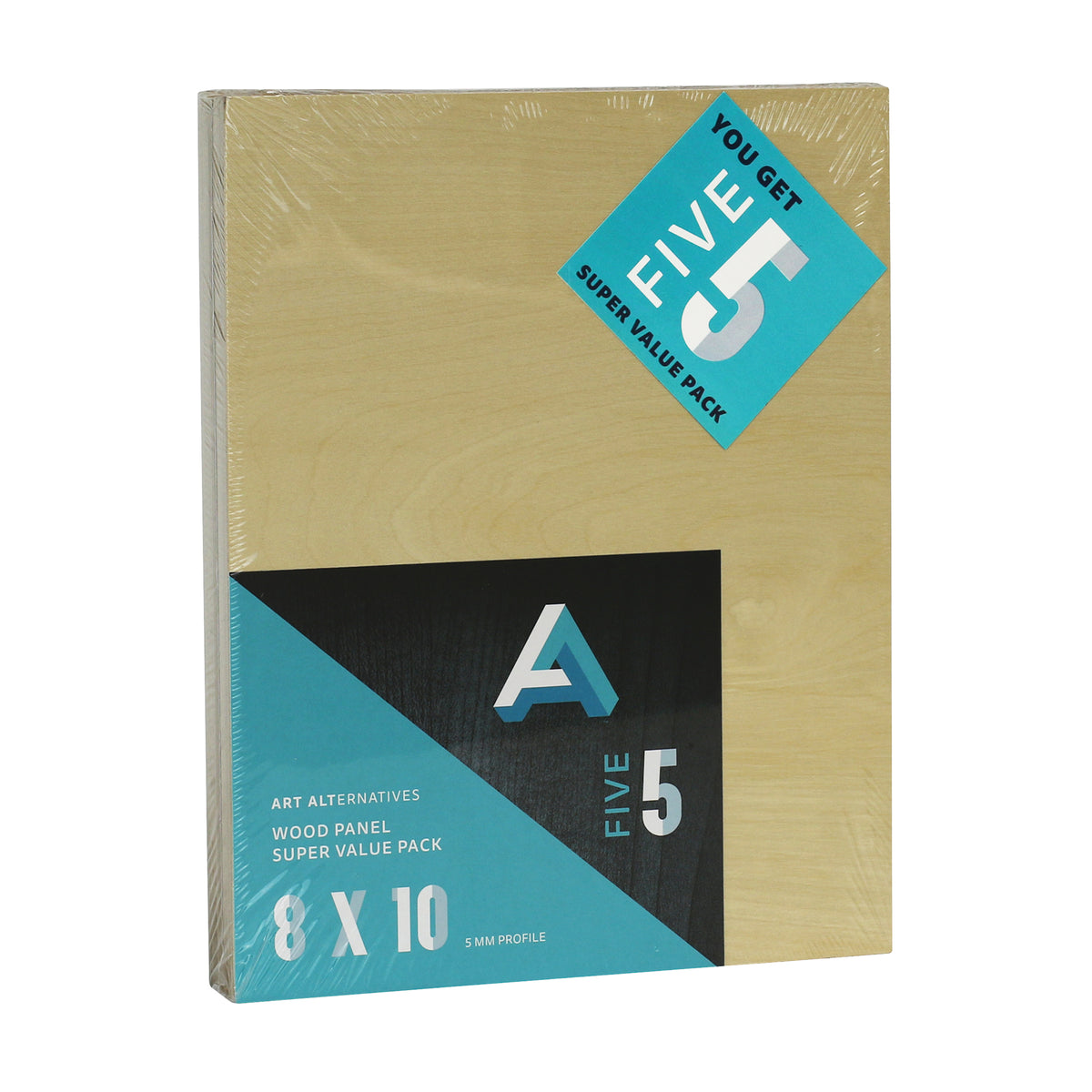 WOOD PANEL UNCRADLED SUPER VALUE 5-PACK 8&quot;x10&quot;