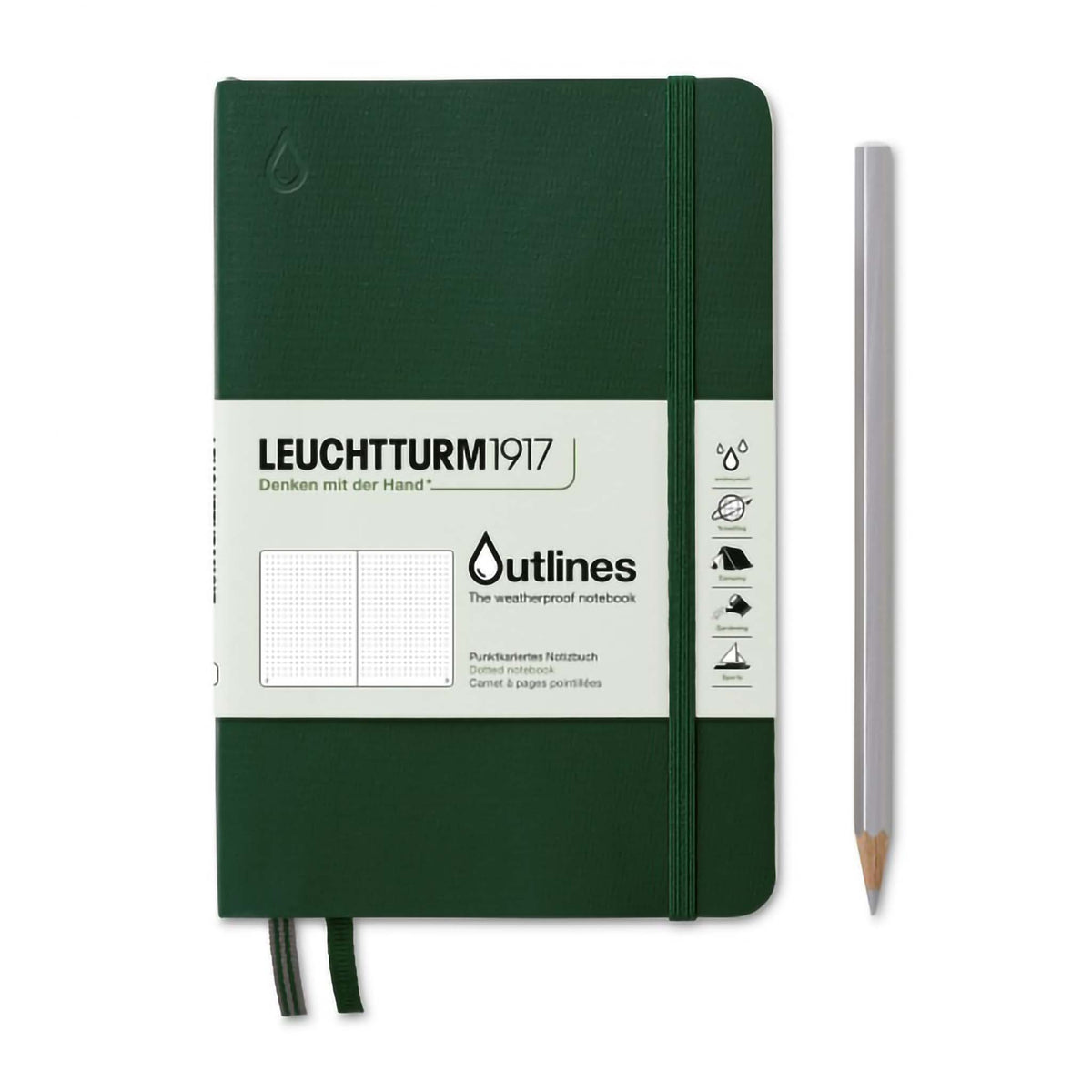 OUTLINES WEATHERPROOF NOTEBOOK B6+ GREEN