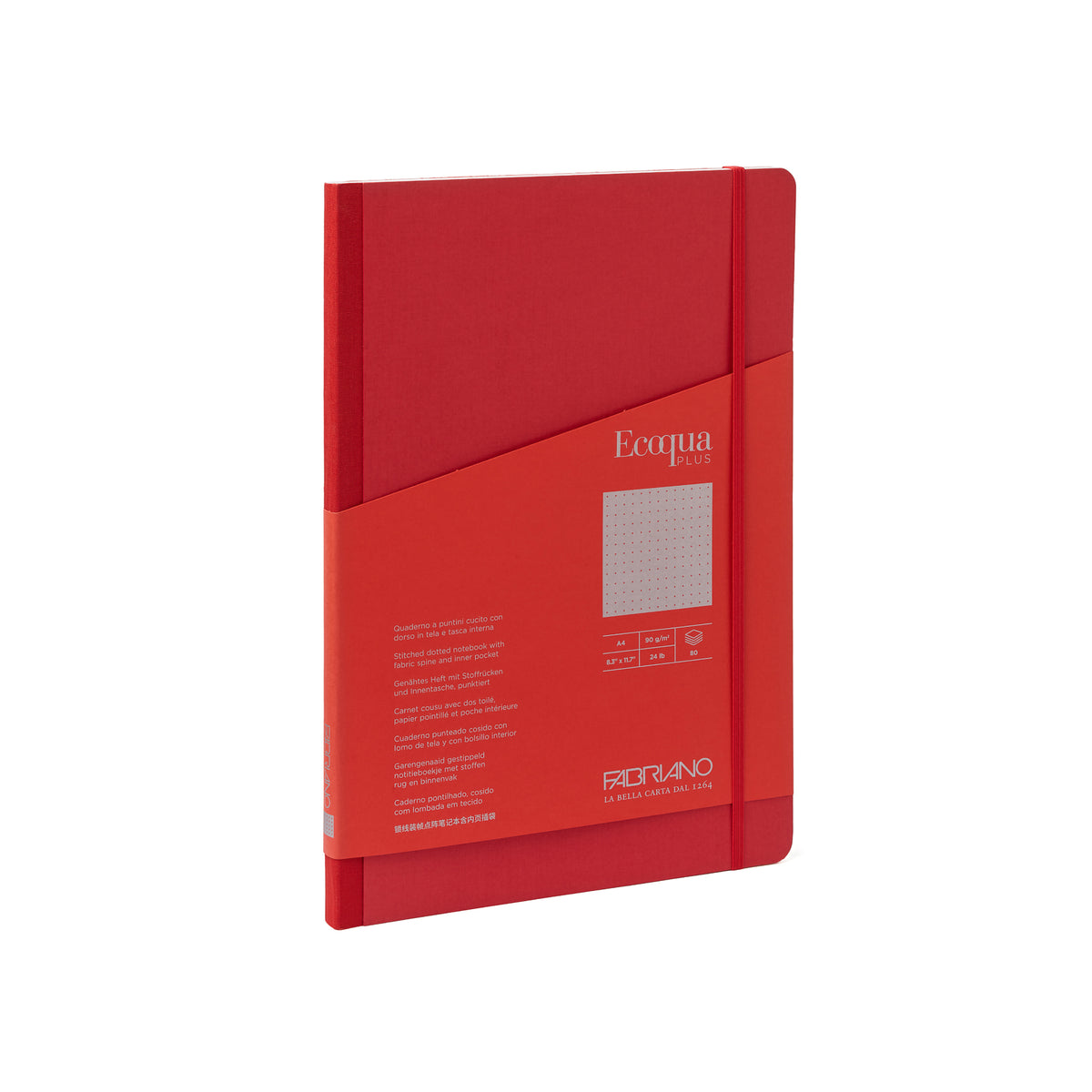 ECOQUA PLUS FABRIC-BOUND A4 DOTTED RED