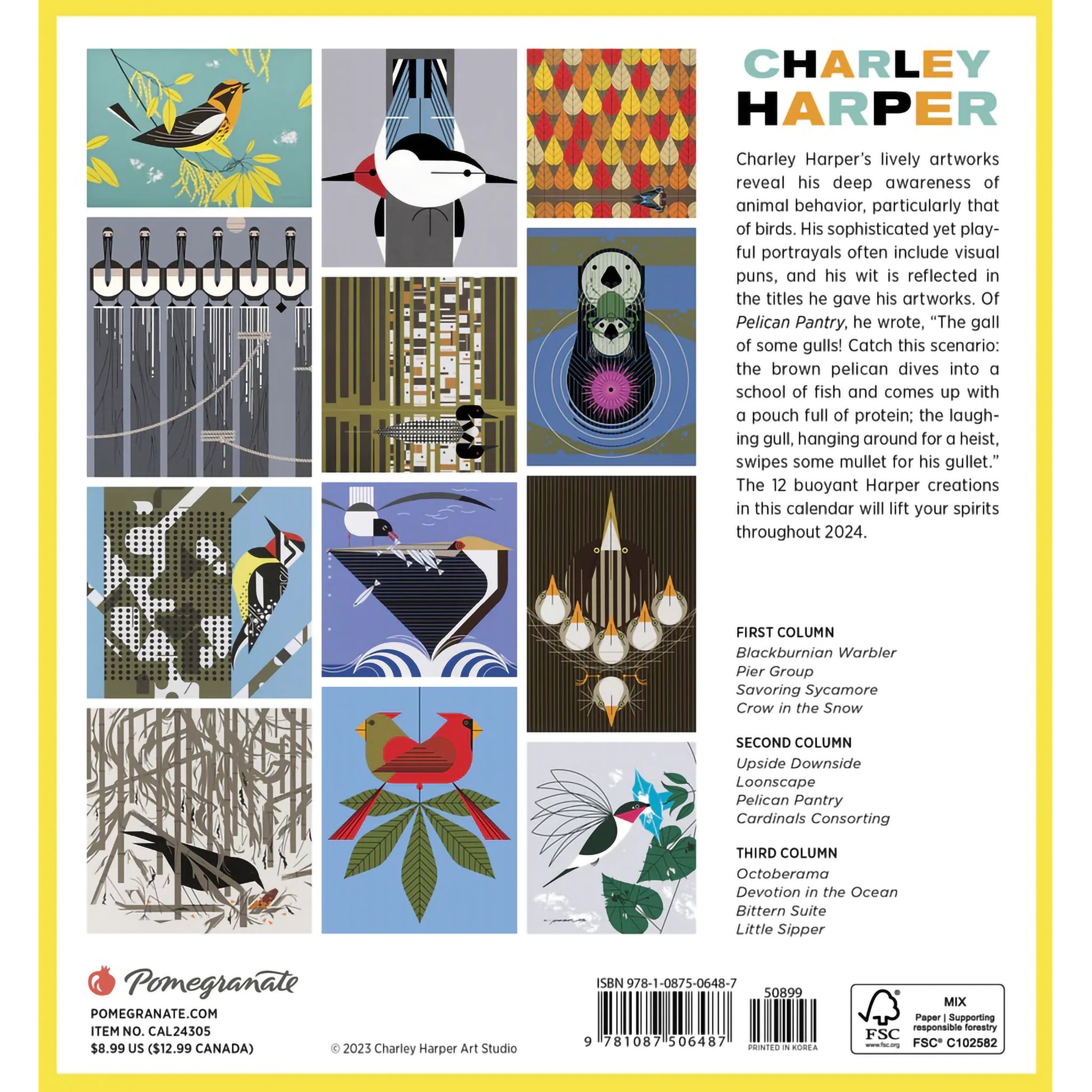 MINI CALENDAR 2025 CHARLEY HARPER Hull's Art Supply & Framing