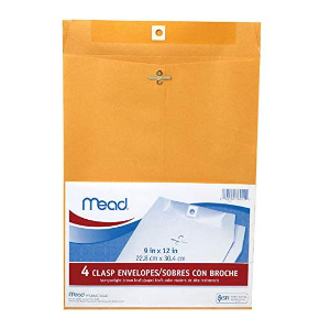 MEAD CLASP ENVELOPES 9X12 4PK