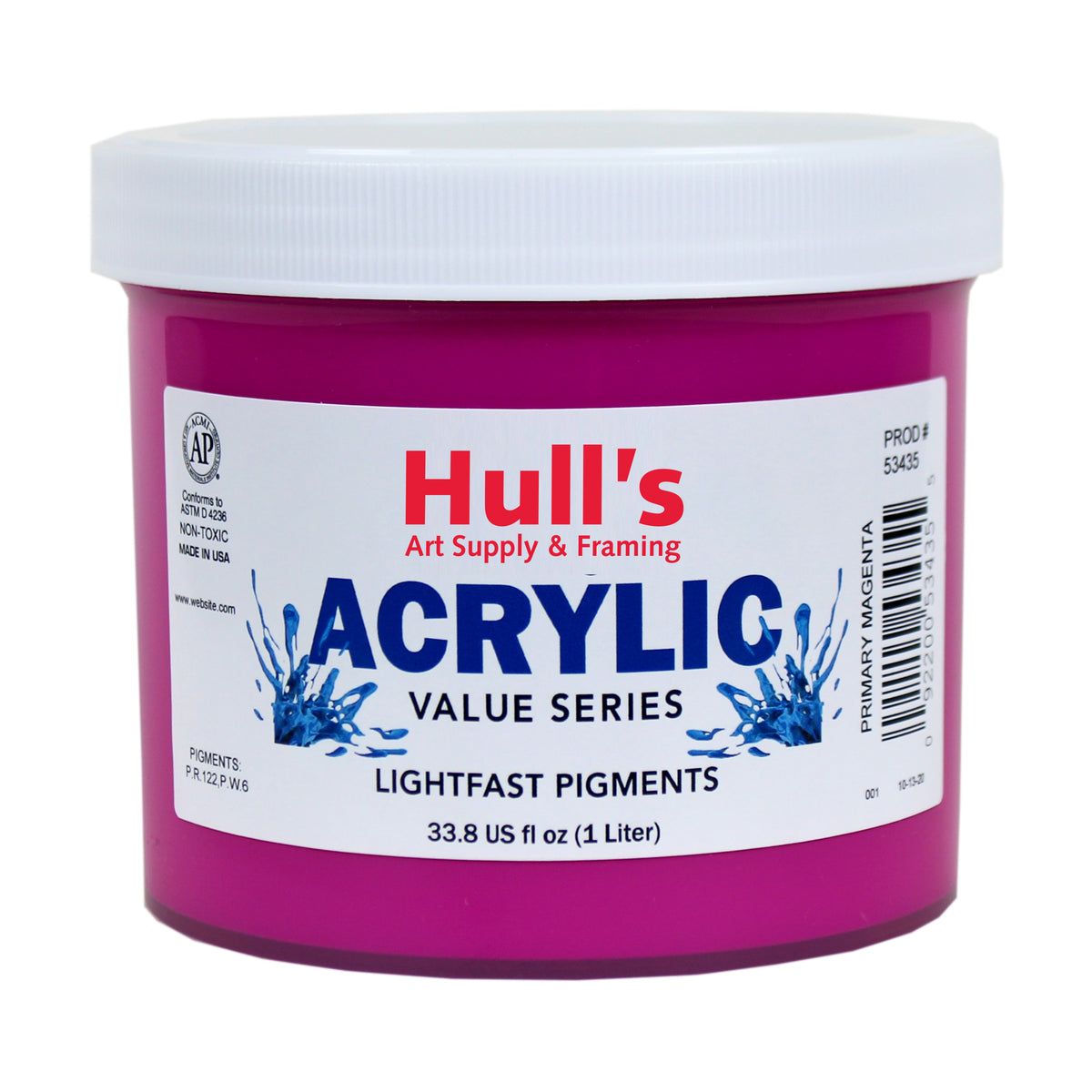 HULLS ACRYLIC 32oz JAR PRIMARY MAGENTA