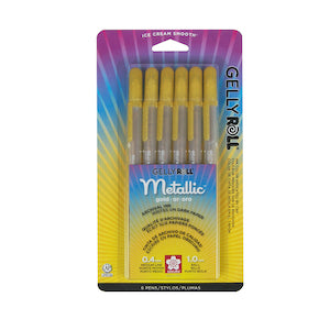 GELLY ROLL METALLIC GOLD SET/6