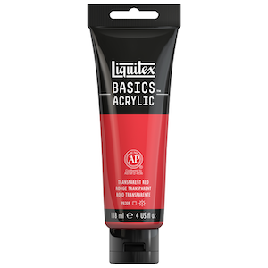 BASICS 4oz TUBE TRANSPARENT RED