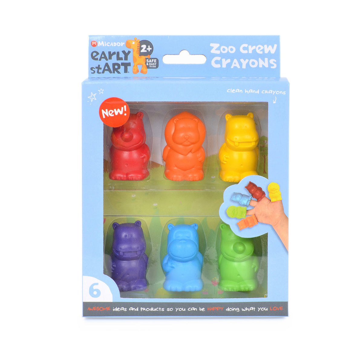 EARLY START ZOO CREW CRAYONS 6PK