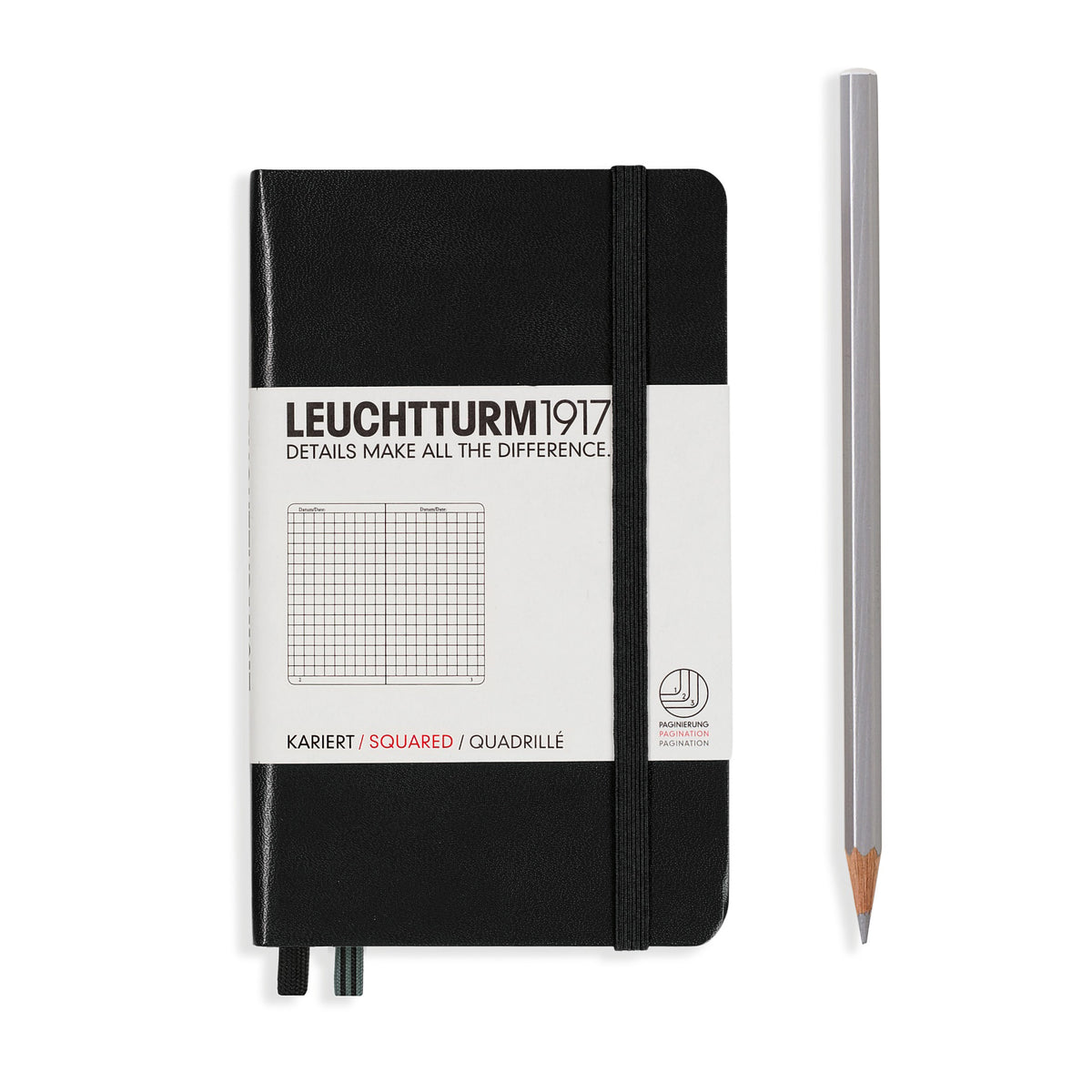POCKET A6 NOTEBOOK SQUARED BLACK