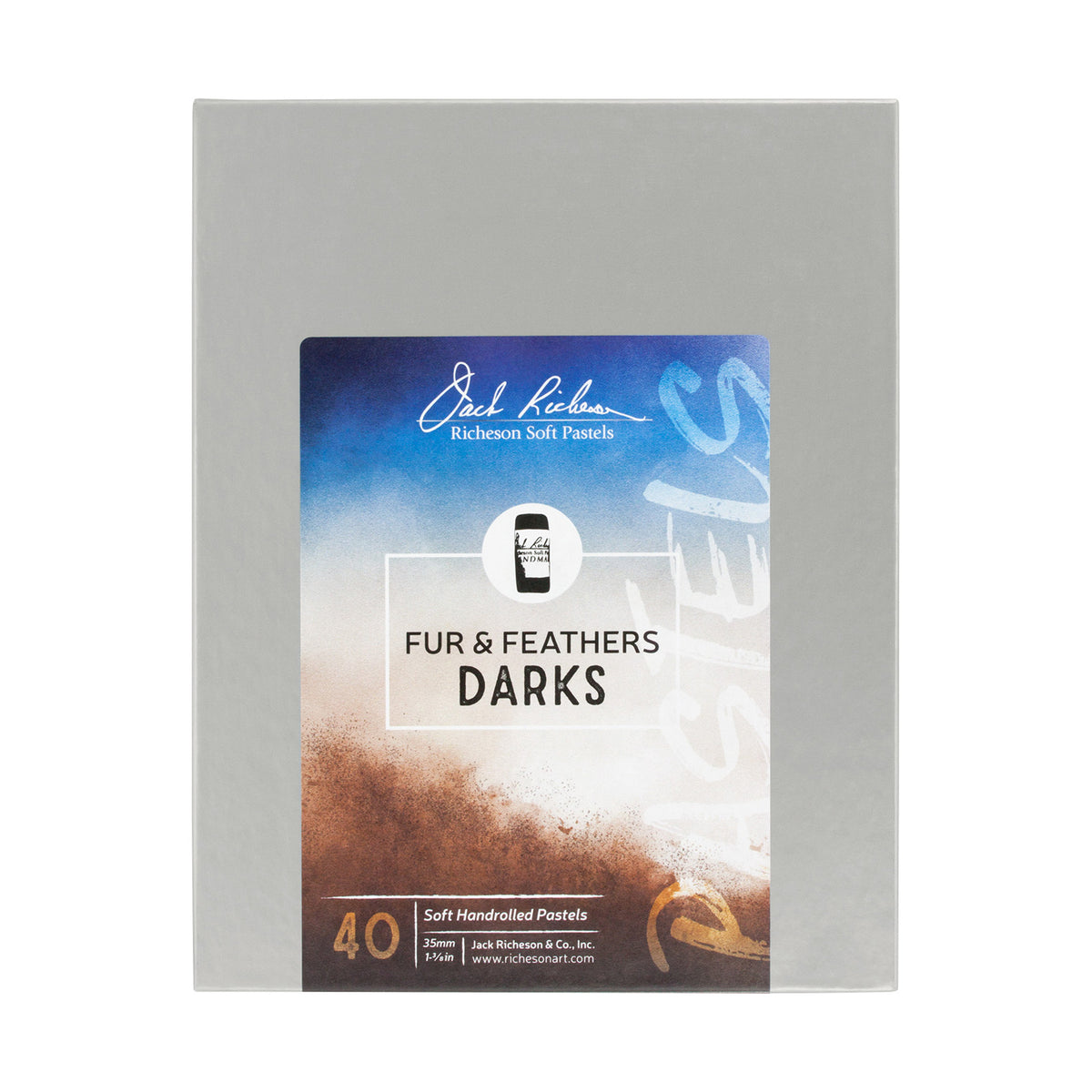 HANDROLLED SOFT PASTEL SET/40 FUR &amp; FEATHER DARK