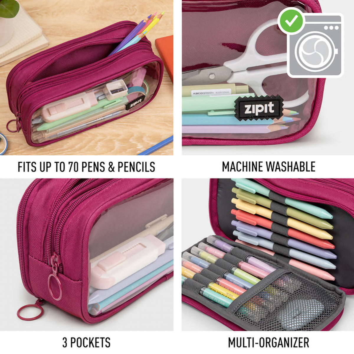 HALF &amp; HALF PENCIL CASE - PINK