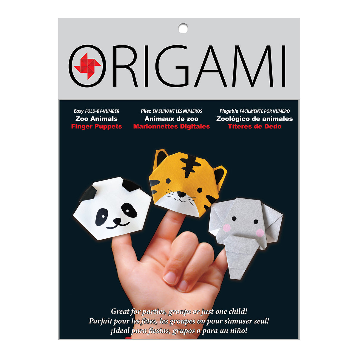ORIGAMI ZOO FINGER PUPPETS 12-PACK 5 7/8&quot;