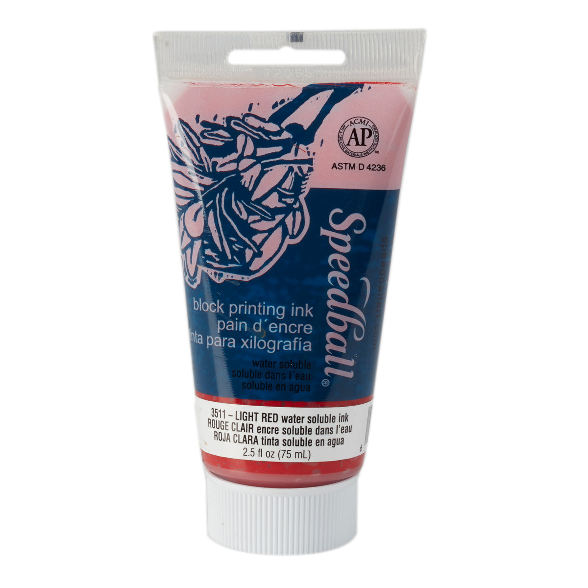 WATER-SOLUBLE BLOCK PRINTING INK 2.5oz LIGHT RED