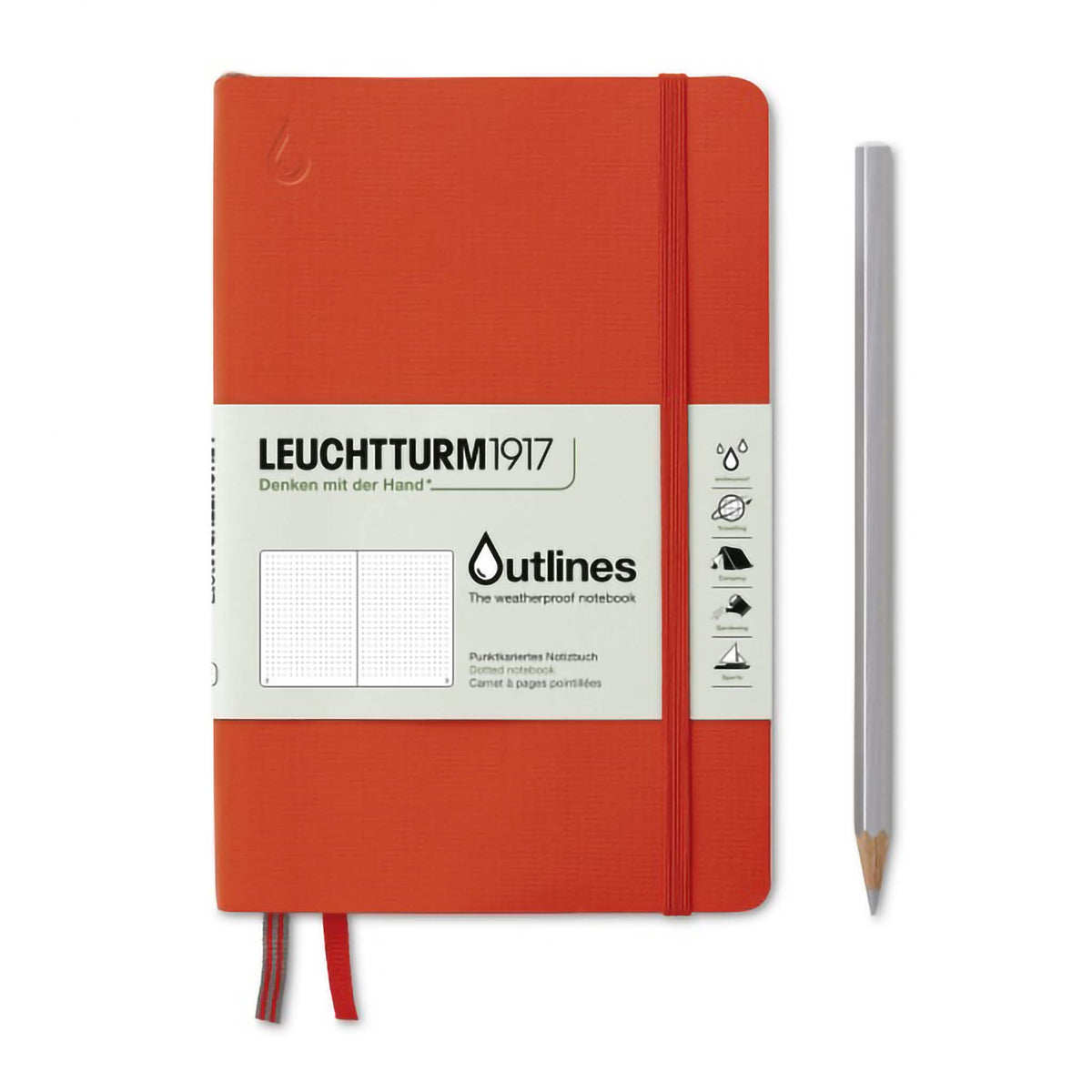 OUTLINES WEATHERPROOF NOTEBOOK B6+ ORANGE