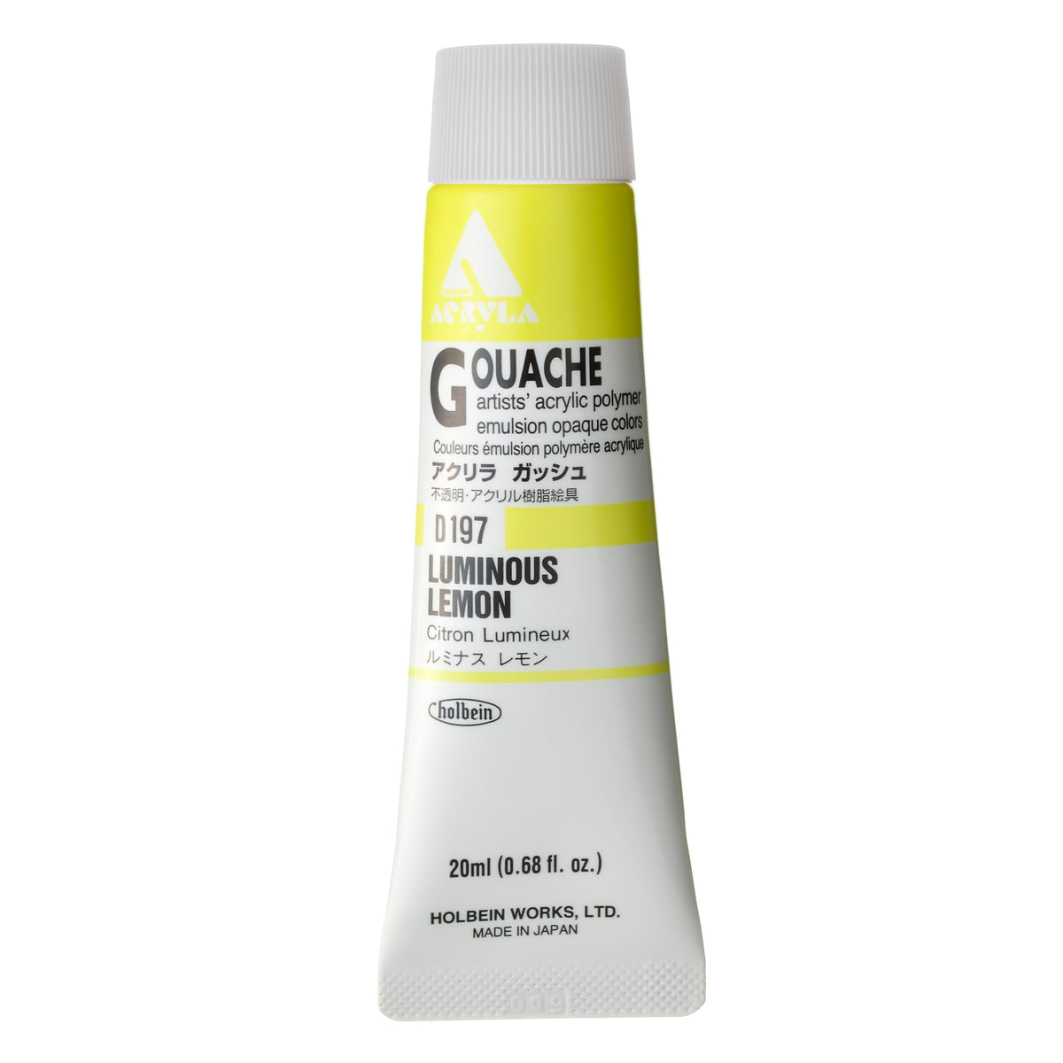 ACRYLA GOUACHE 20ML LUMINOUS LEMON