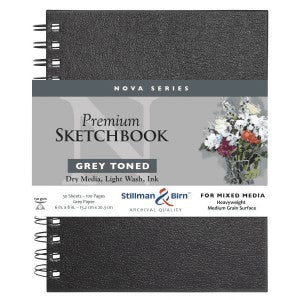 NOVA SKETCHBOOK WIREBOUND GREY 6x8