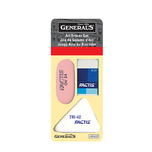 FACTIS WHITE VINYL ERASER SET/3