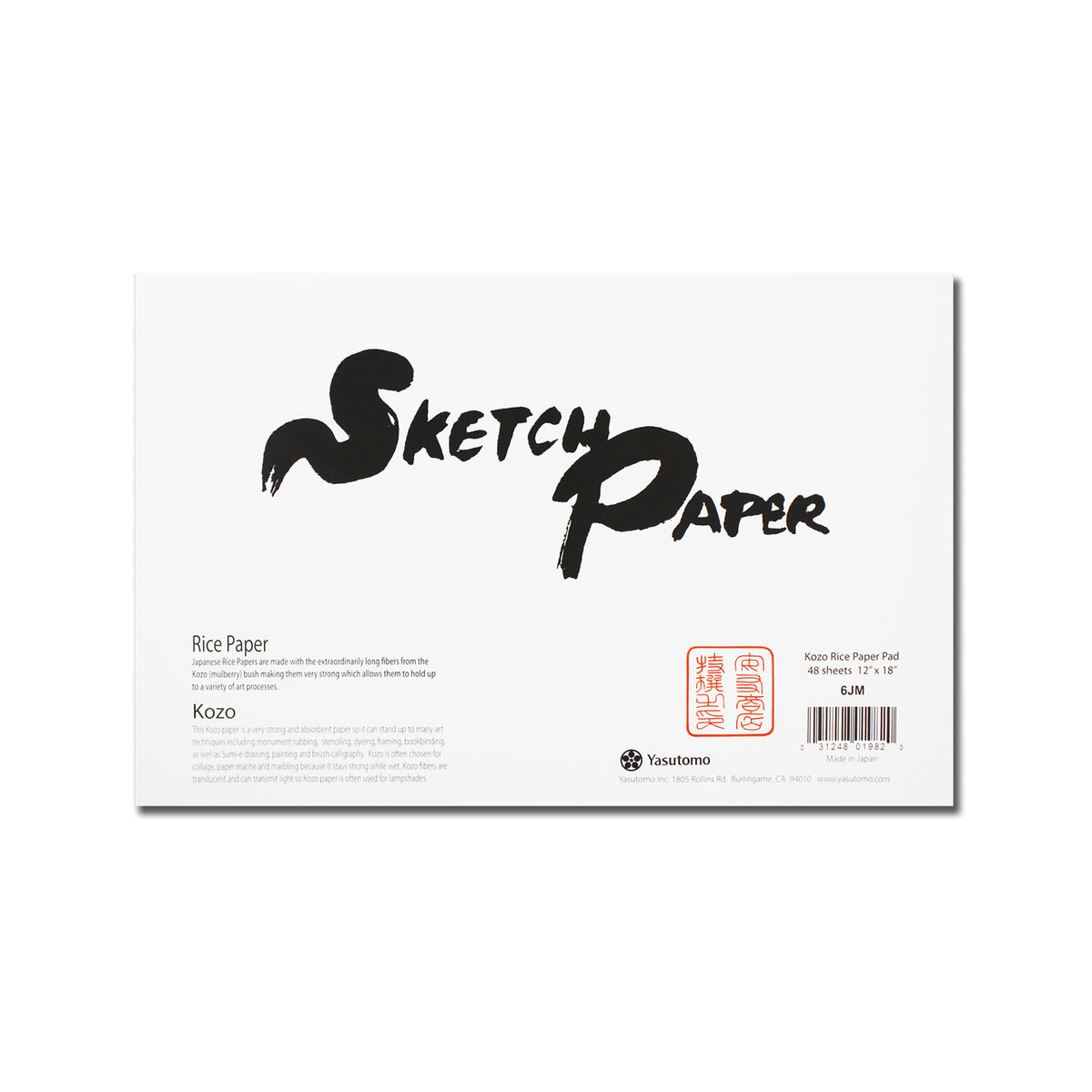 SUMI-E RICE PAPER SKETCH PAD 12&quot;x18&quot;
