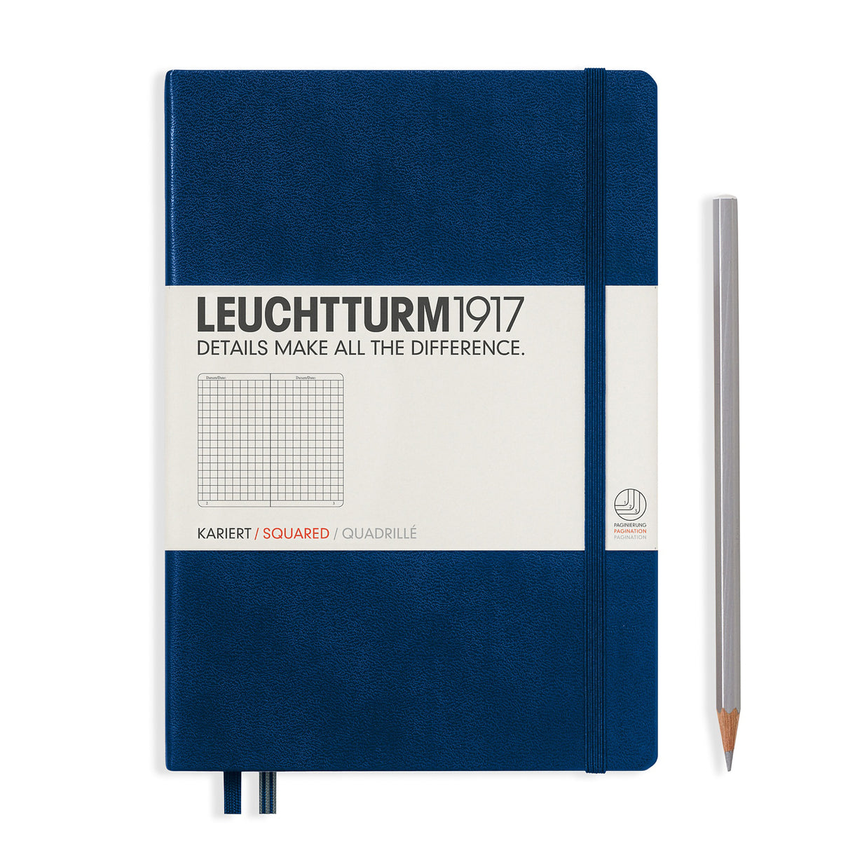 MEDIUM A5 NOTEBOOK SQUARED NAVY