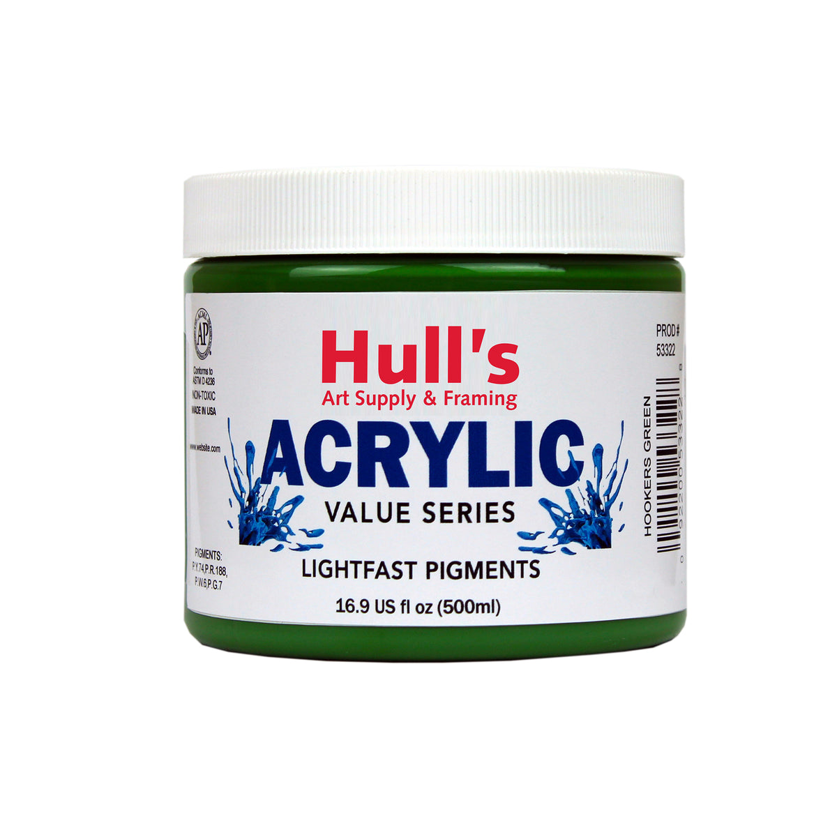 HULLS ACRYLIC 16oz JAR HOOKERS GREEN