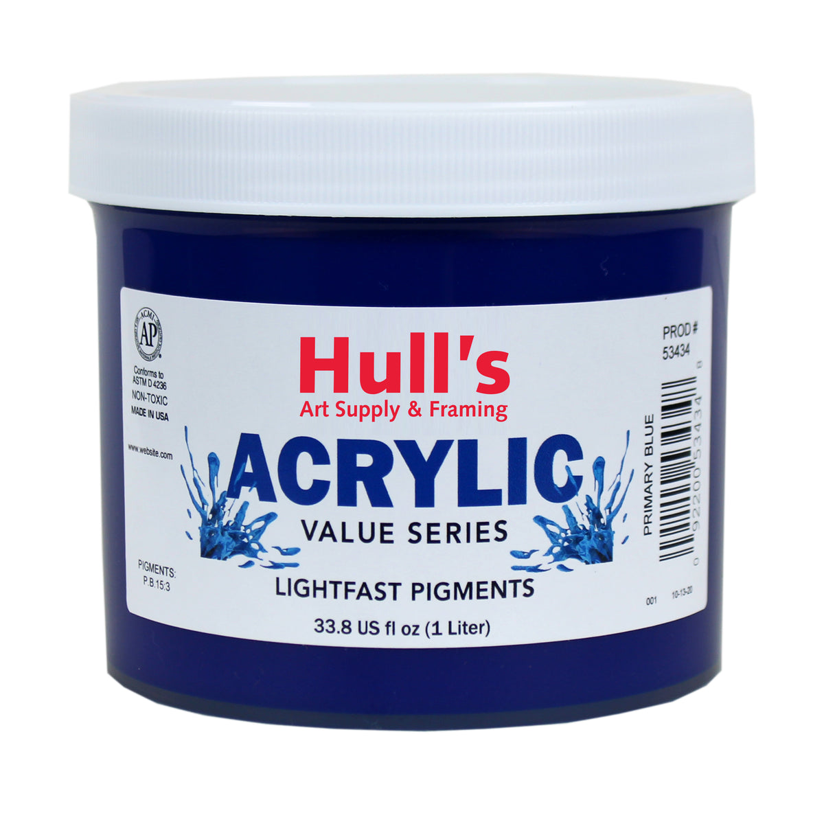 HULLS ACRYLIC 32oz JAR PRIMARY BLUE
