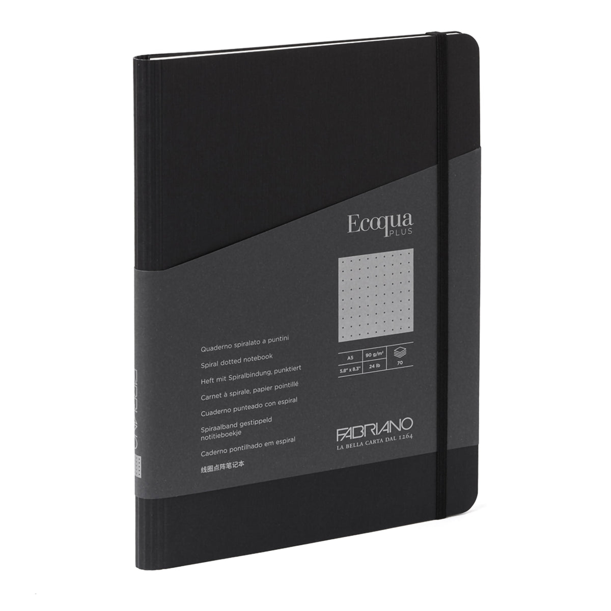 ECOQUA PLUS HIDDEN SPIRAL-BOUND A5 DOTTED BLACK