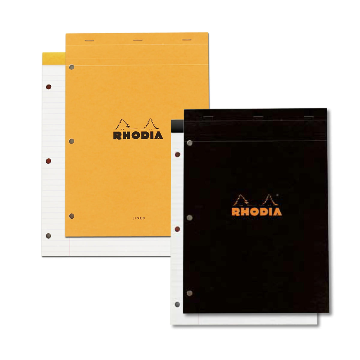 RHODIA ORANGE LINED 3-HOLE PAD 8.25x11.75