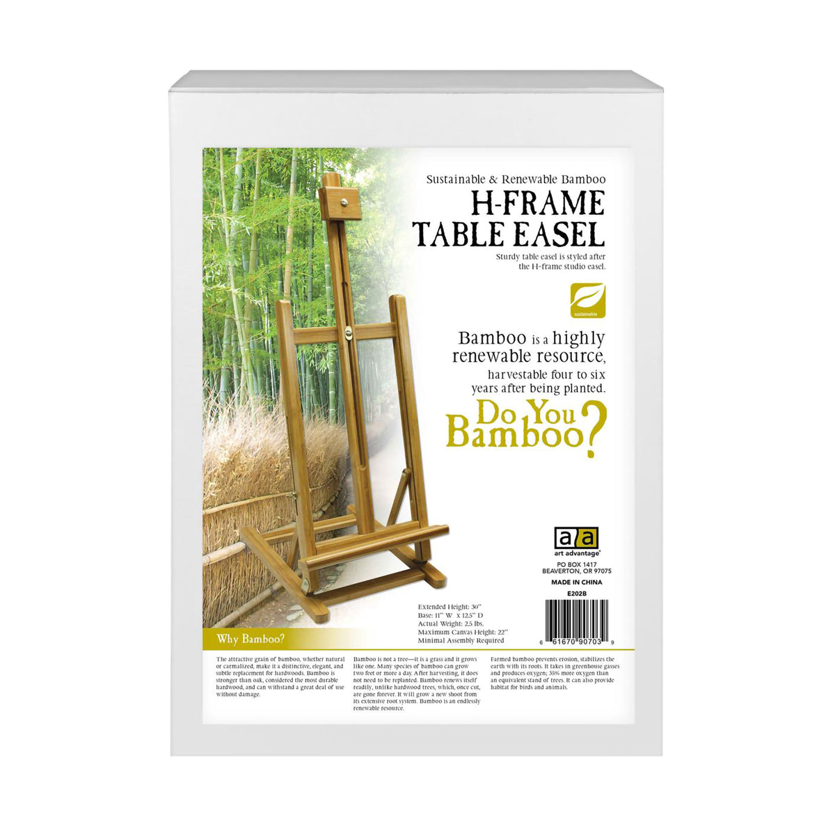 H-FRAME BAMBOO TABLE EASEL
