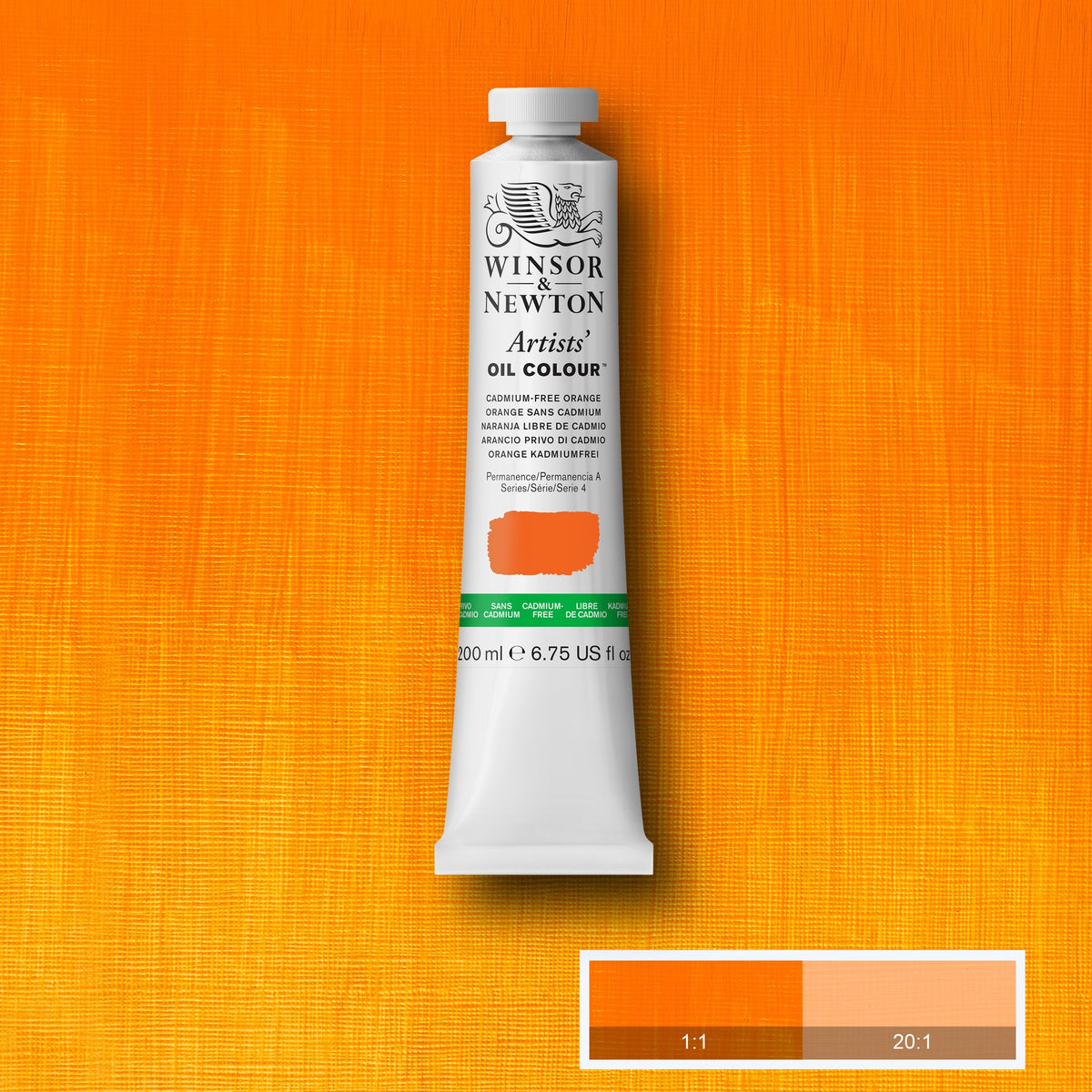 W&amp;N ARTISTS&#39; OIL COLOR CADMIUM-FREE ORANGE 200ml