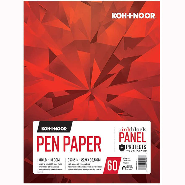 KOH-I-NOOR PEN PAPER BRIGHT WHITE 9X12 PAD/60 SHEETS