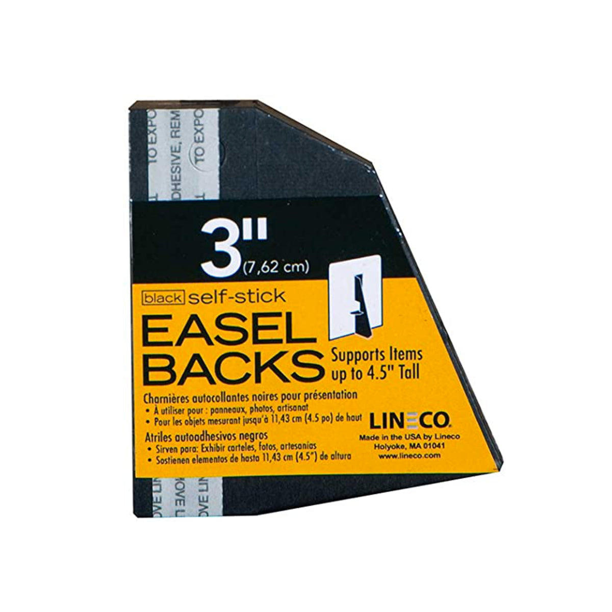 SELF-STICK EASEL BACK 5PK BLACK 3&#39;&#39;