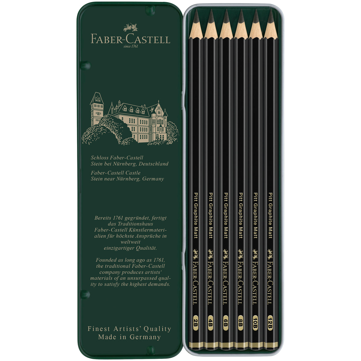 PITT MATTE GRAPHITE PENCIL SET/6