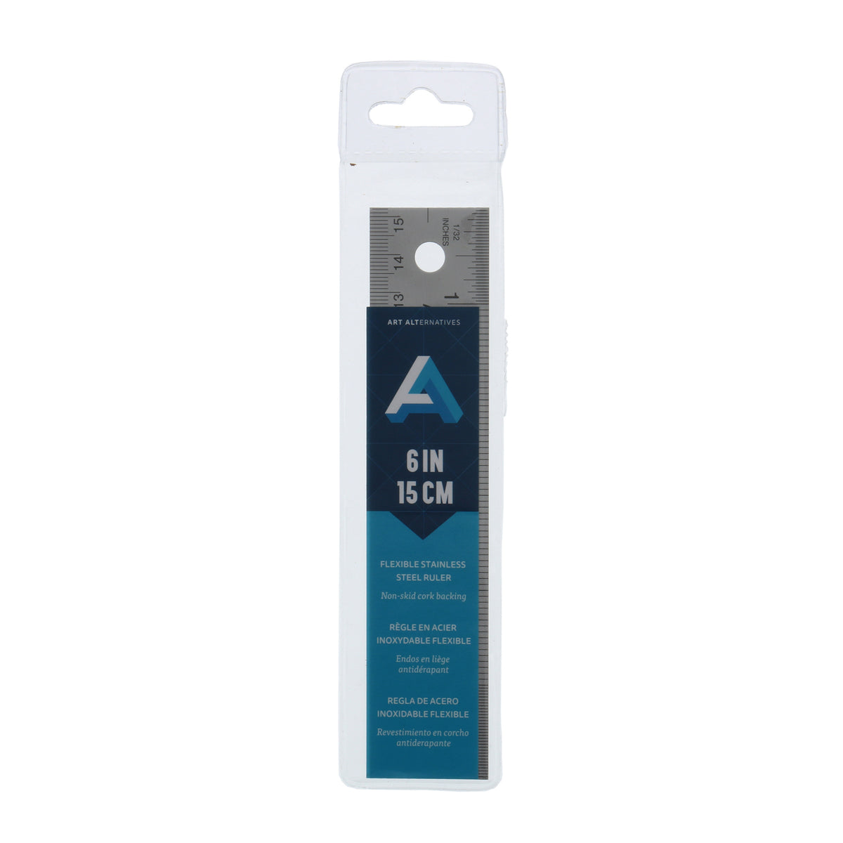 AA STEEL CORKBACK RULER 6&quot;