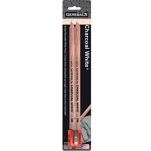 WHITE CHARCOAL PENCIL SET/2