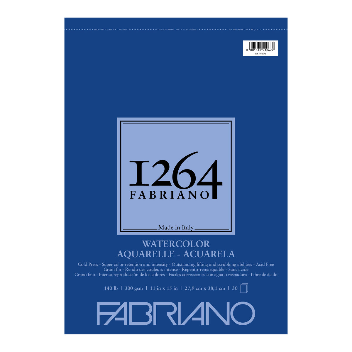 FABRIANO 1264 WATERCOLOR PAD WIREBOUND 11&quot;x15&quot;