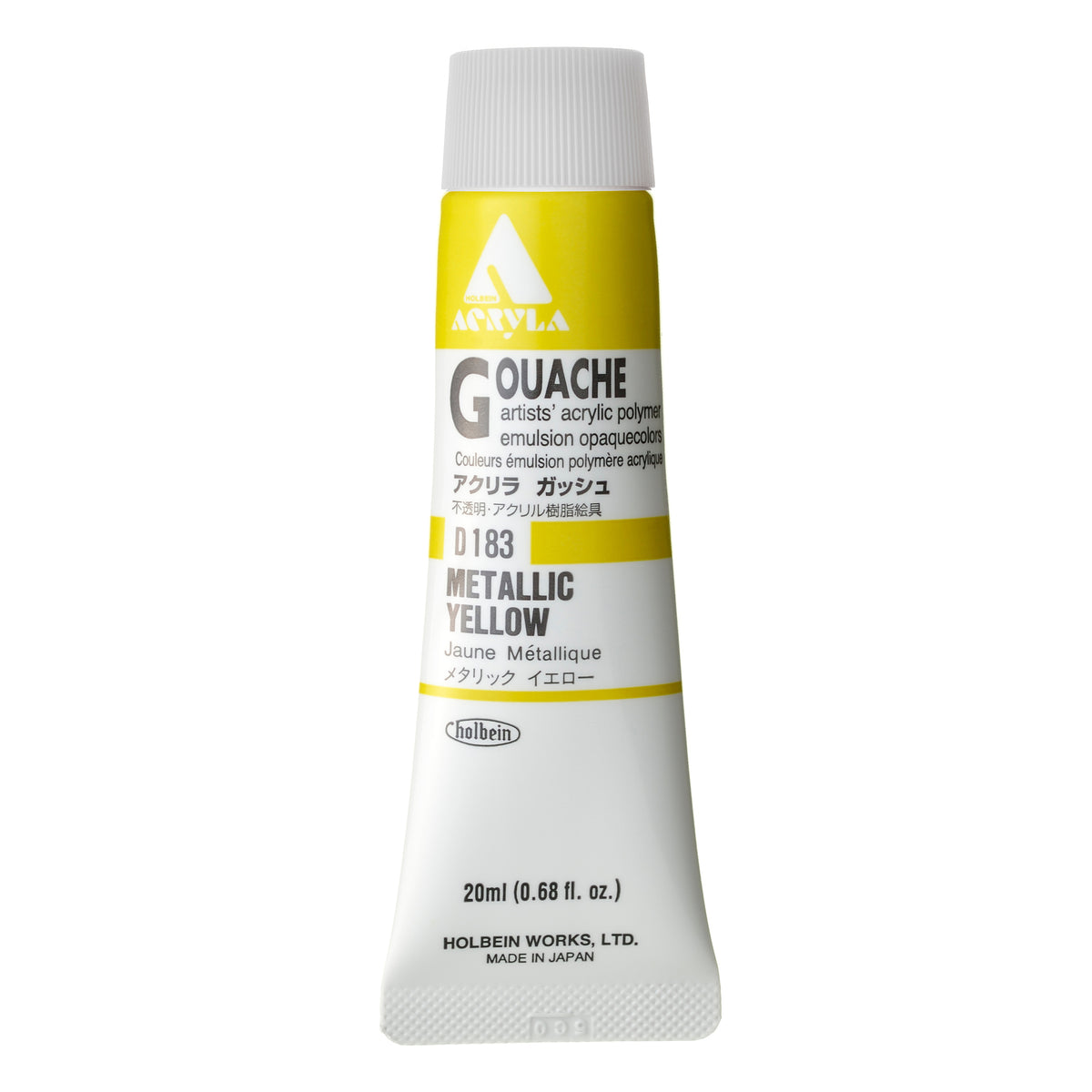 ACRYLA GOUACHE 20ML METALLIC YELLOW