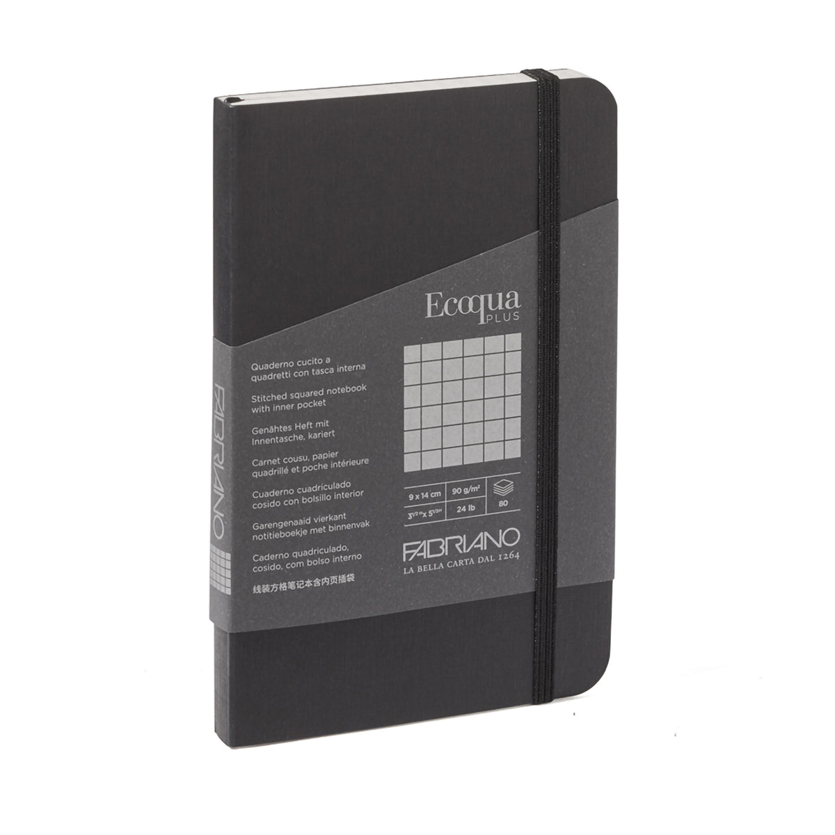 ECOQUA PLUS STITCH-BOUND 3.5&quot;x5.5&quot; GRAPH BLACK