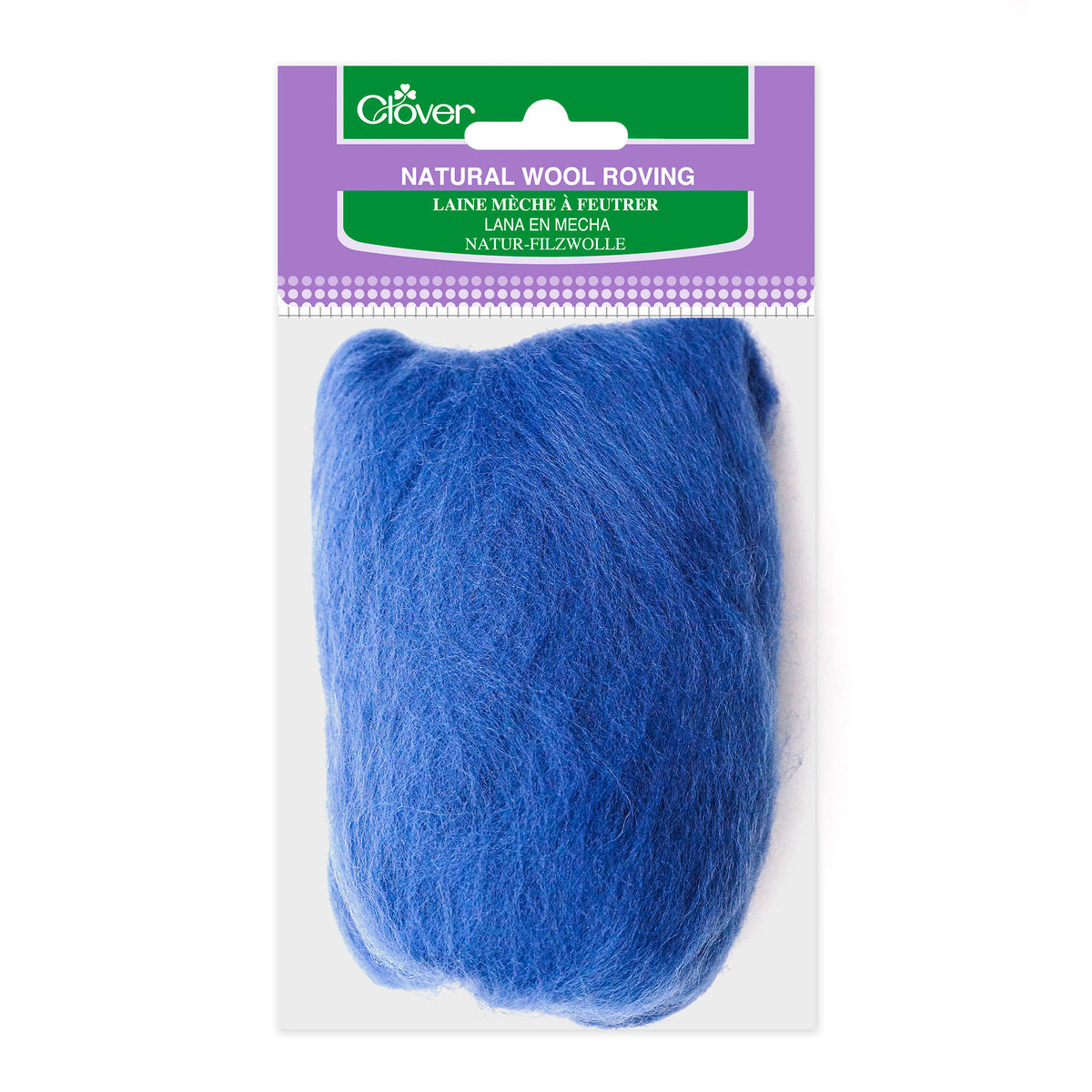 NATURAL WOOL ROVINGS BLUE