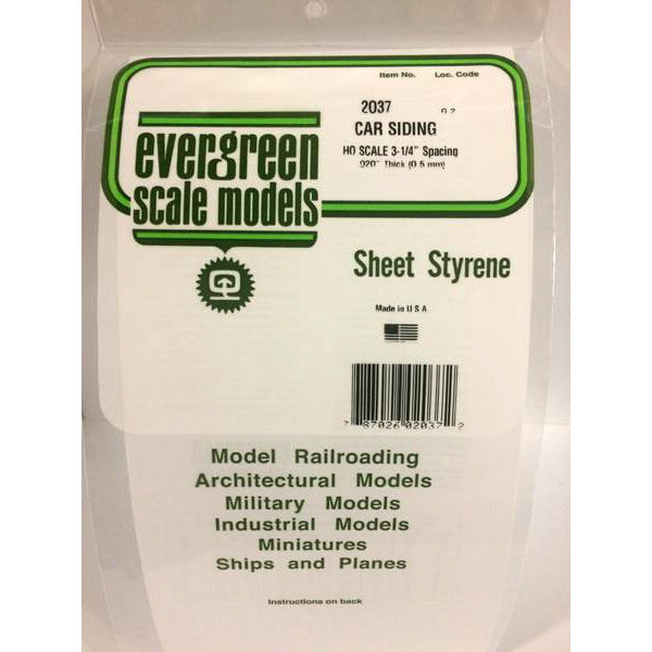 POLYSTYRENE OPAQUE WHITE HO FREIGHT CAR SIDING .020 THICK X 3.25&#39;&#39; GROOVE SPACING  6&#39;&#39; x 12&#39;&#39; SHEET