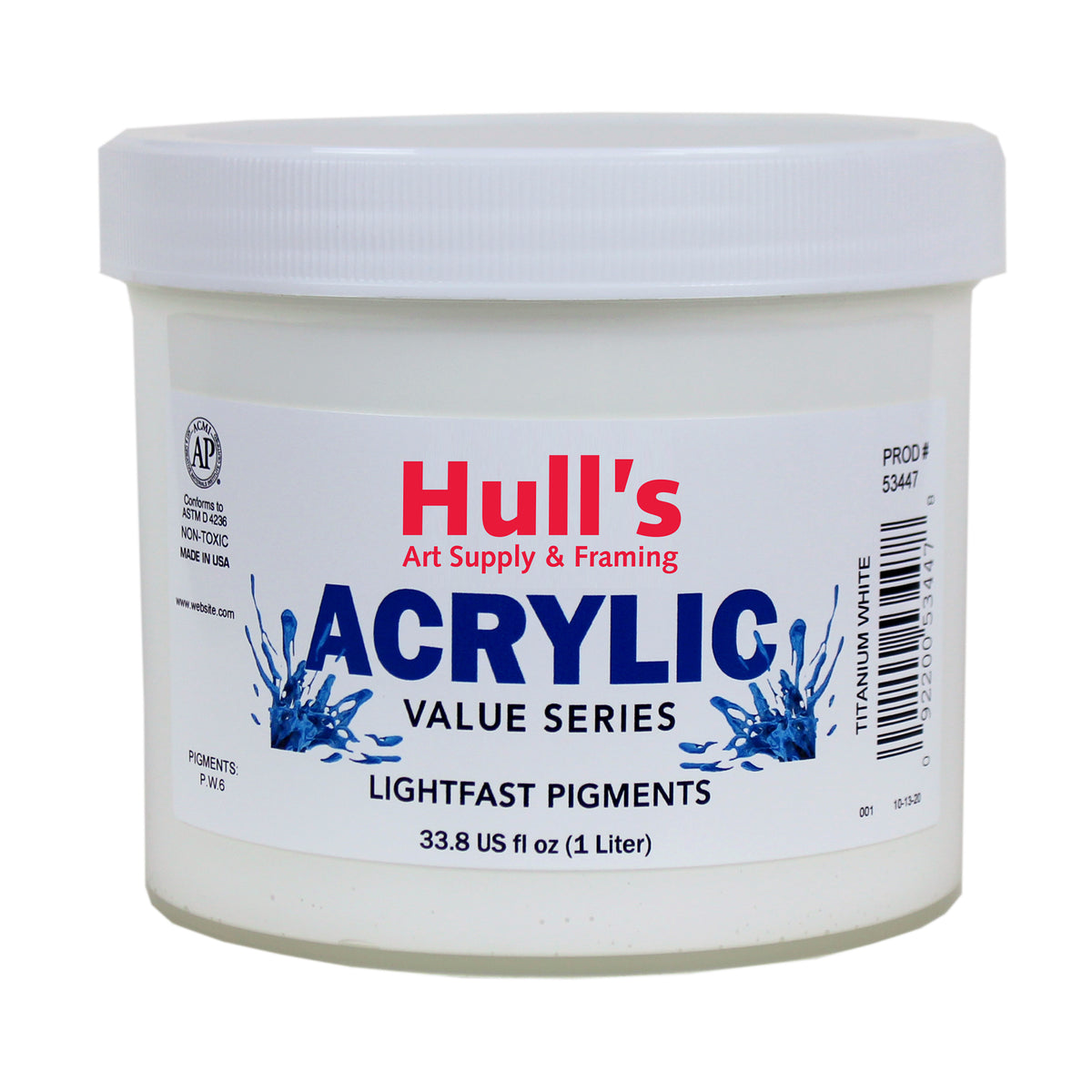 HULLS ACRYLIC 32oz JAR TITANIUM WHITE