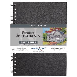 NOVA SKETCHBOOK WIREBOUND GREY 7x10