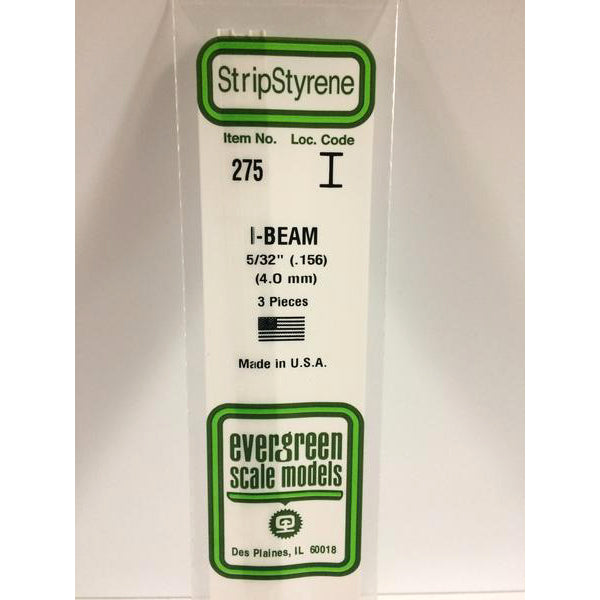 POLYSTYRENE OPAQUE WHITE I-BEAM .156 X 14&#39;&#39; PKG/3
